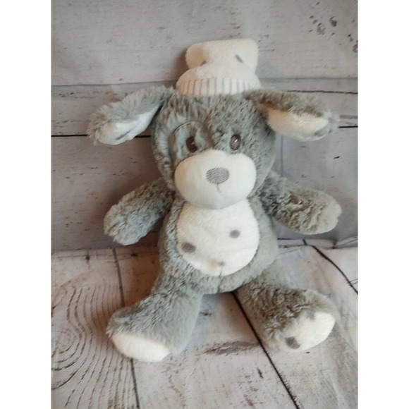 Grey White Puppy Dog Plush Stuffed Animal Lovey - Picture 1 of 8